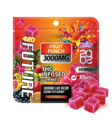 Fruit Punch (Sativa) Infused THCA Gummies - 10 Pieces